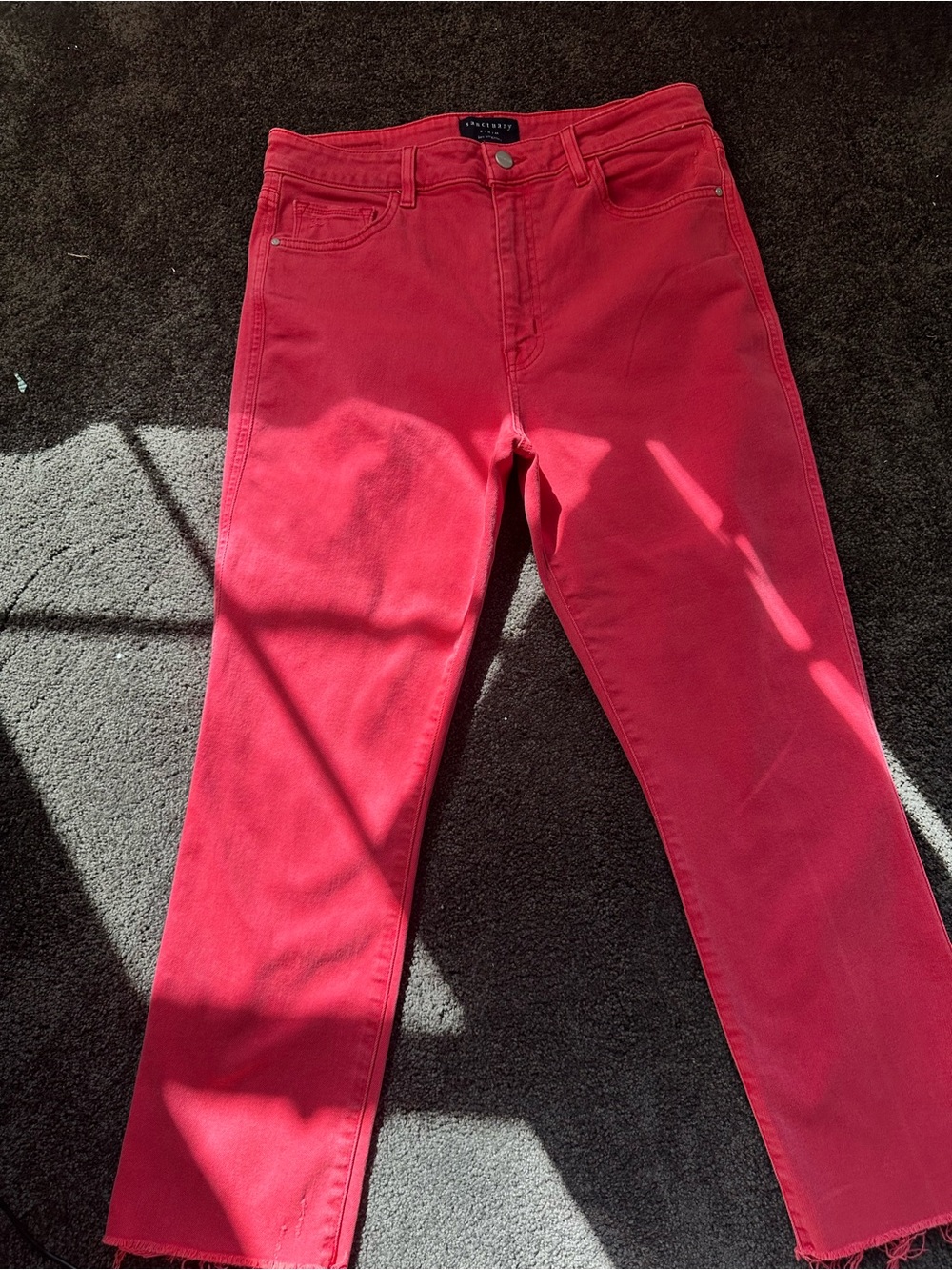 Sanctuary Coral-Red High-Rise Straight Jeans